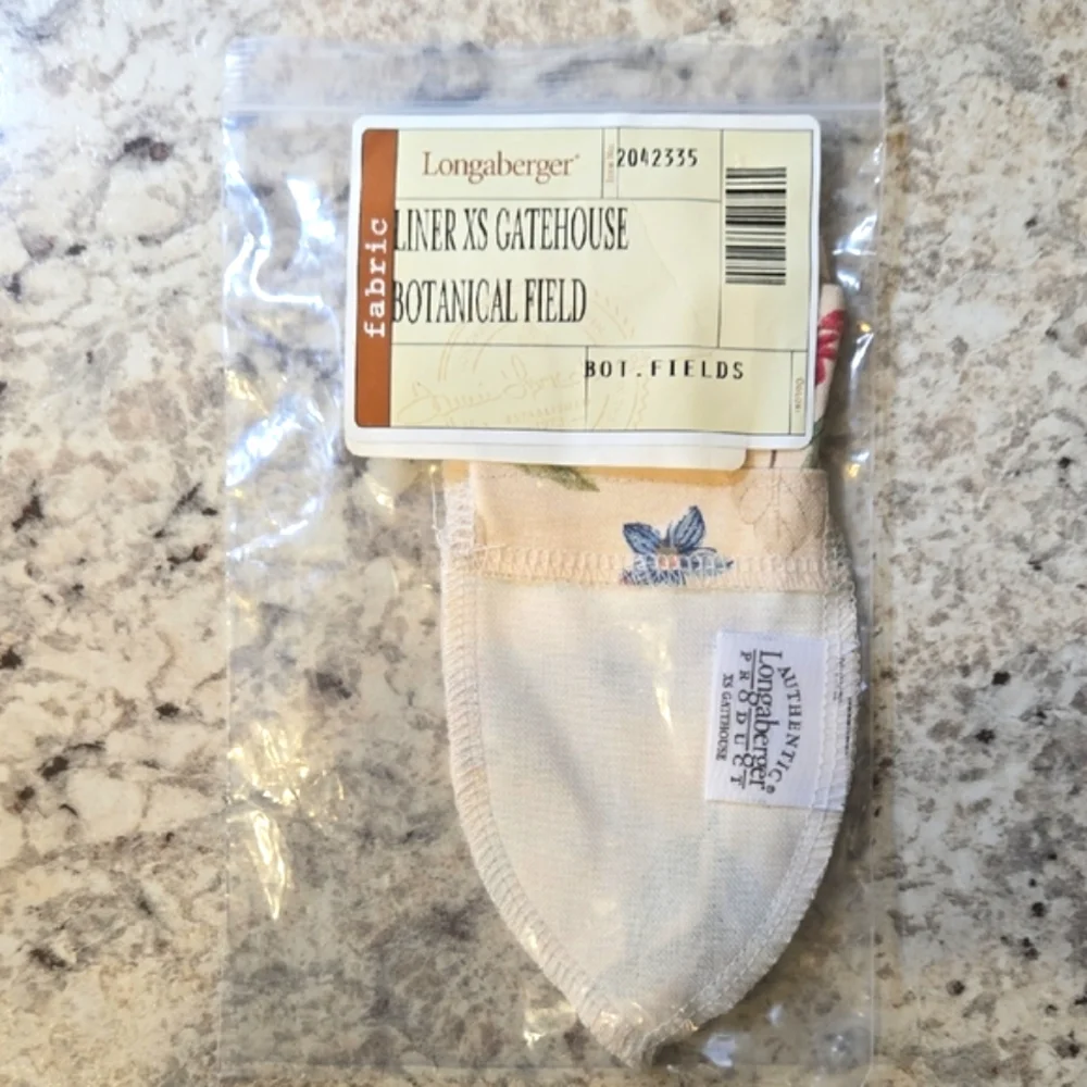 New Longaberger XS Gatehouse Botanical Field Liner